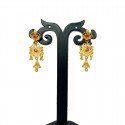 Elegant Gold Plated Small Jhumka Hanging Stone Earrings
