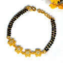 Floral Matte Finish Gold Plated Mangalsutra Bracelet