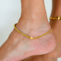 Stylish Flat Links Design Gold Plated Anklets For Girls and Women