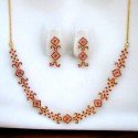 Enchanting Gold Plated Ruby Necklace Set