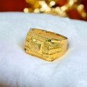 Gold Plated Men's Square Designer Bold Finger Ring