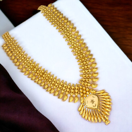 Broad South Indian Bridal Mango Long Chain With Pendant