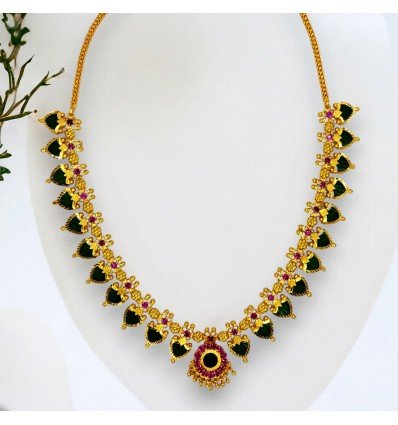 Gold Plated Traditional Indian Palakka Necklace