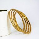 Cute Gold Plated Designer Thin Bangles Set