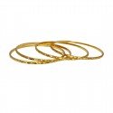 Cute Gold Plated Designer Thin Bangles Set