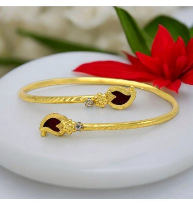 Kerala Traditional Gold Plated Open Mango Bangle Bracelet