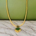 Classic Gold Plated Green Adial Pendant Necklace