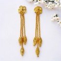 Stylish Gold Plated Floral Stud Drop Dangle Earrings
