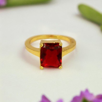 Stunning Gold Plated Synthetic Stone Finger Rings