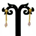 Stunning Gold Plated Pink Crystal Raindrop Earrings