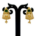 Kerala Design Gold Plated Round Enamel Ear Studs