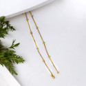 Gold Plated Designer Beads Thin Box Chain Anklets