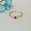 Cute Tiny Solitaire Stacking Stone Ring
