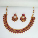 Elegant Antique Finish Kemp Stone Necklace Set