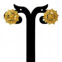Stylish Big Floral Design Gold Plated Ear Studs/Tops