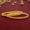 Gold Plated Leaf and Spiral Design Bangles