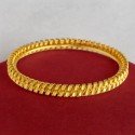 Appealing Gold Plated Two Line Twisted Bangle