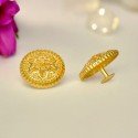 Alluring Gold Plated Big Floral Ear Studs