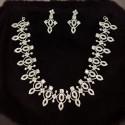 Glorious Silver Tone American Diamond Necklace Set