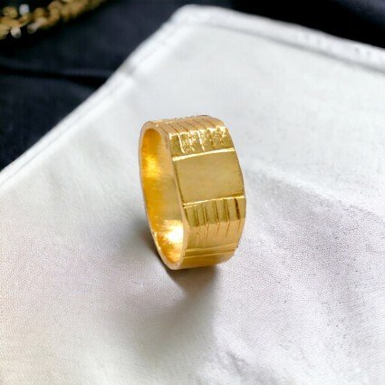 Gold Plated Men's Square Designer Ring