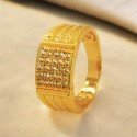 Micro Gold Plated Gent's Cz Stone Finger Ring