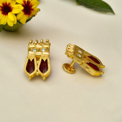 Classic Designer Double Nagapadam Ear Studs