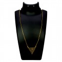 Trendy Gold Plated Thin Box Chain With Triangle Hearts Pendant