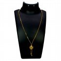 Stylish Gold Plated Snake Chain Round Pendant Necklace