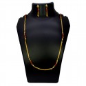 Stylish Gold Plated Cylinder Coral Beads Chain Set