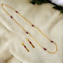 Stylish Gold Plated Cylinder Coral Beads Chain Set