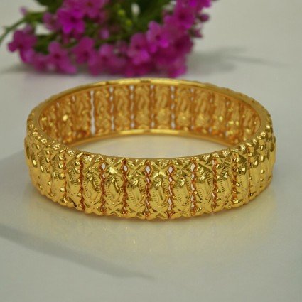 Stunning Medium Size Gold Plated Bangle For Girls and Women