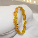 Stylish Gold Plated Zigzag Spring Design Bangle