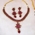 Stunning Antique Gold Plated Paisley Ruby Necklace set