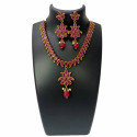 Stunning Antique Gold Plated Paisley Ruby Necklace set