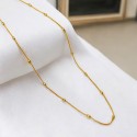 Dainty Gold Plated Oval Bead Thin Curb Chain