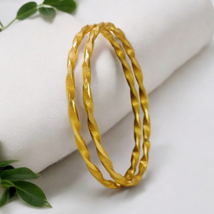 Elegant Gold Plated Twisted Bangles