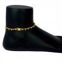 Elegant Gold Plated Bead Link Chain Anklets