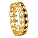 Elegant One Gram Gold Palakka Bangle With Stones