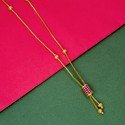 Elegant Gold Plated Stone Cylindrical Stone Pendant Chain