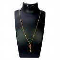 Elegant Gold Plated Stone Cylindrical Stone Pendant Chain