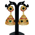 Trendy Premium Gold Plated Green Palakka Jhumka