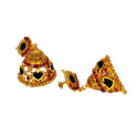 Trendy Premium Gold Plated Green Palakka Jhumka