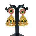 Kerala Bridal Nagapadam Jhumka Earrings with Stones