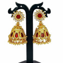 Kerala Bridal Nagapadam Jhumka Earrings with Stones