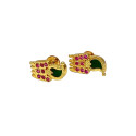 Premium Gold Plated Ruby Stone Mango Ear Studs