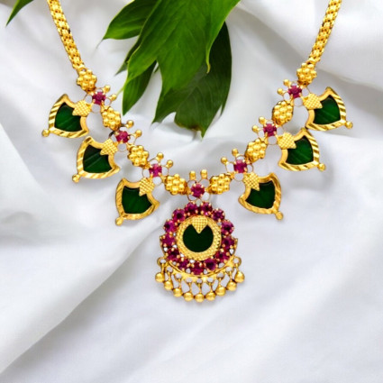 Gold Plated Traditional Palakka Necklace