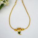 Kerala Gold Plated Green Mango Pendant Choker Necklace