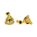 Traditional One Gram Gold Green Mango Jhumka Earrings