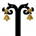 Small Gold Plated Floral Bell Jhumka Earrings for Girls