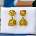 Classy Bead Hanging Gold Plated Medium Sized Jhumka